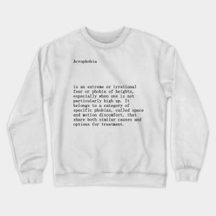 Acrophobia definition title Crewneck Sweatshirt